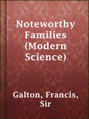 cover image of Noteworthy Families (Modern Science)